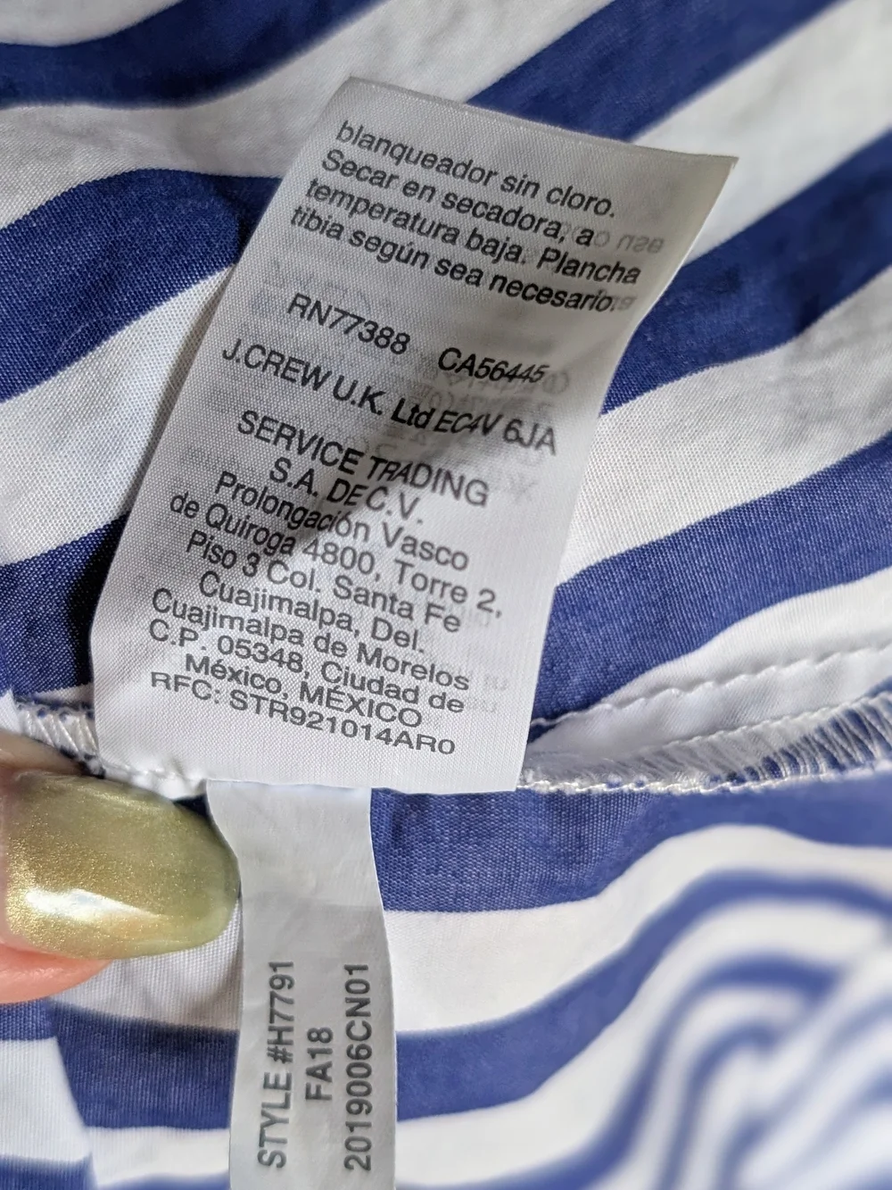 J. Crew Cotton Blue & White Striped Button-Front Shirt Dress Size 8 - Classic!